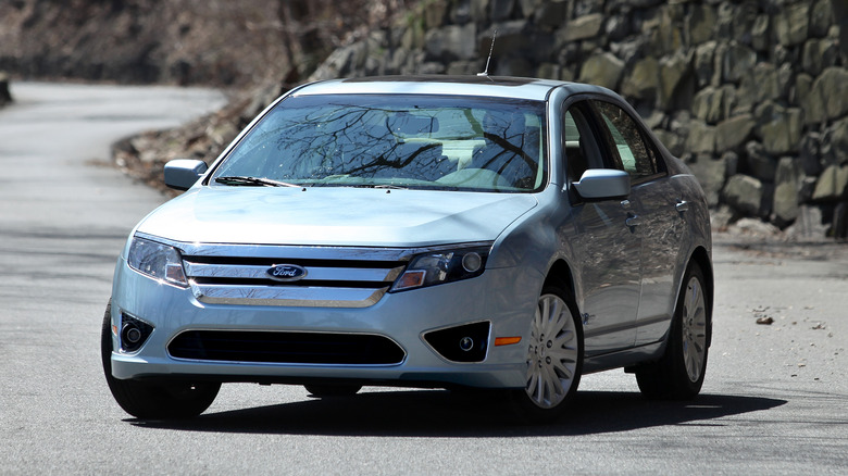 Ford Fusion Hybrid parked by the roadside