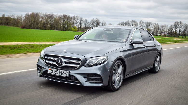 Mercedes-Benz E220d on the road