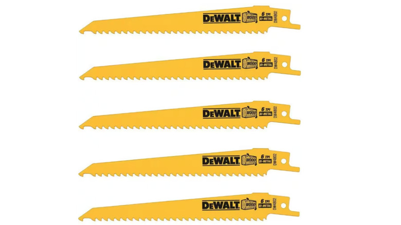 6-Inch TPI Taper Back Bi-Metal Reciprocating Saw Blade on display
