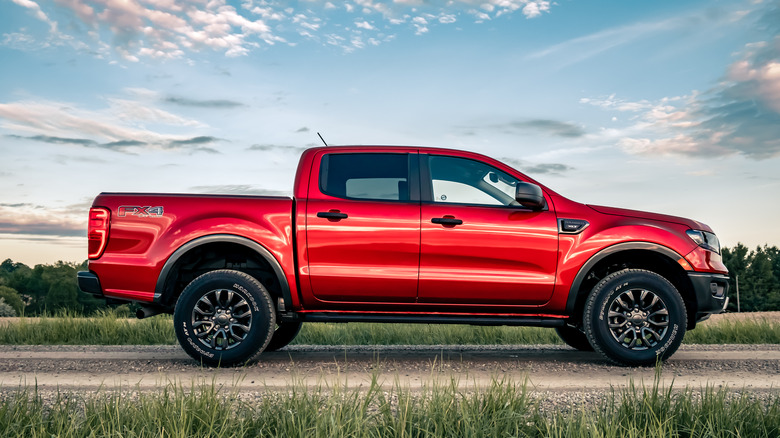 A pickup truck on the road