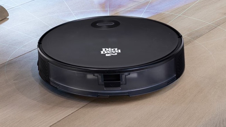 Robot vacuum cleaning floor