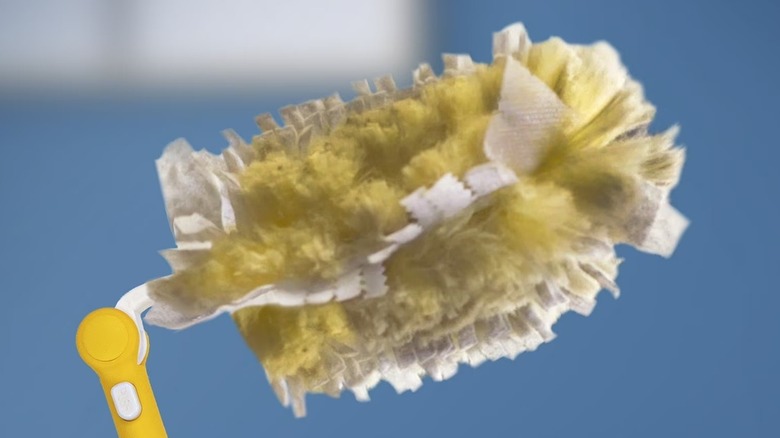 Close up of Swiffer duster