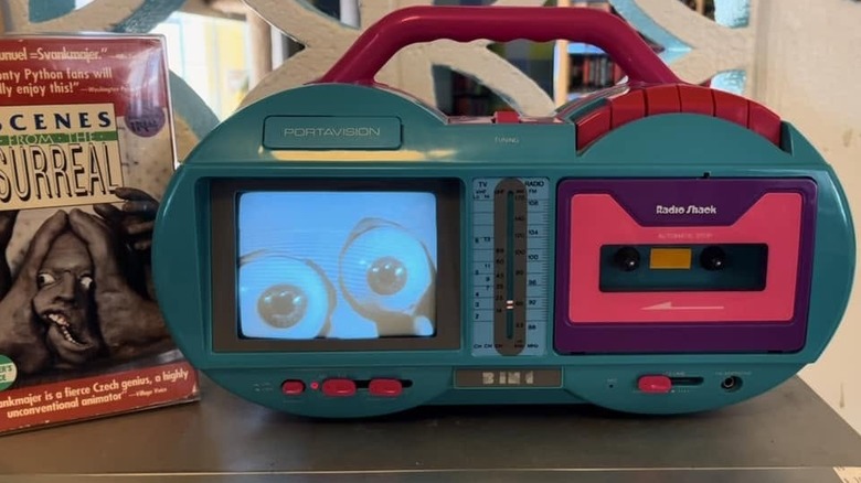 The PortaVision 4.5" B&W TV with AM/FM Radio and Cassette Recorder