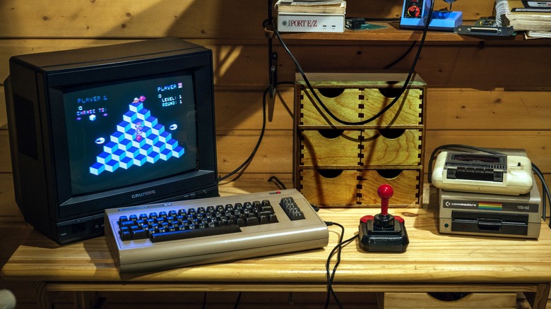 A Commodore 64 on display at the Video Game Museum in Berlin