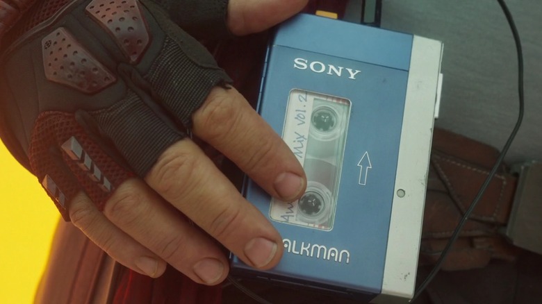 Star-Lord turning on his Sony Walkman TPS-L2 in "Guardians of the Galaxy"