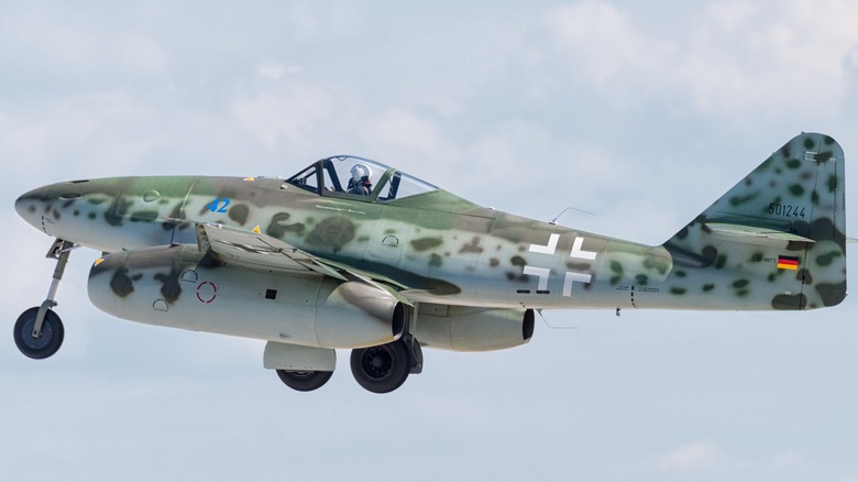 A Messerschmitt Me 262 B1-A D-IMTT coming in for a landing
