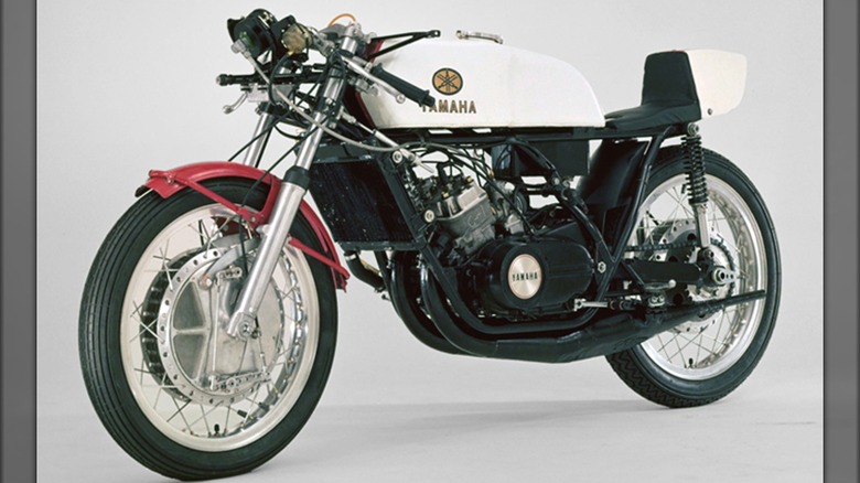 An image of a white and black TZ350 in a plain background.
