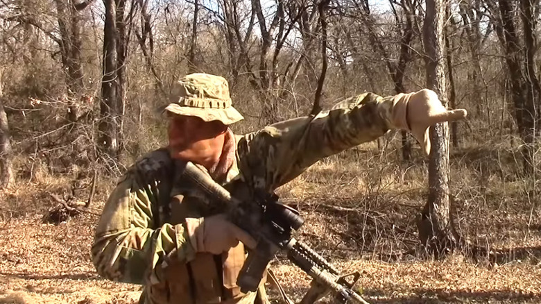 Military man enemy in sight