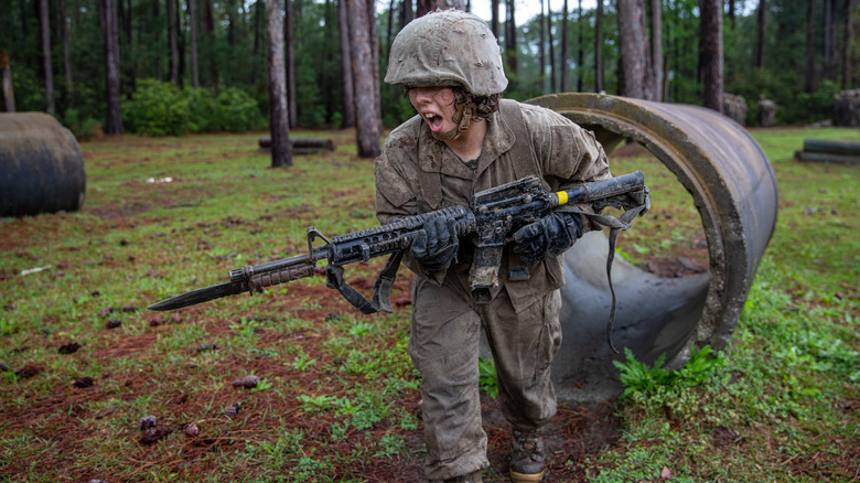 marine with bayonet
