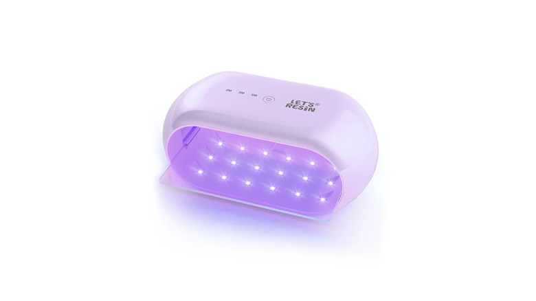 A close up of a Let's Resin UV curing light
