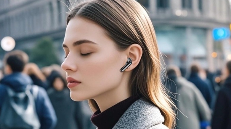 Person wearing Btootos earbuds