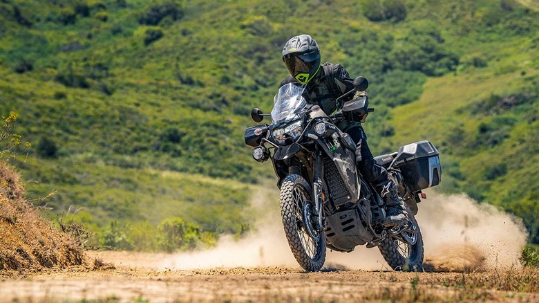 Kawasaki KLR650 on a trail