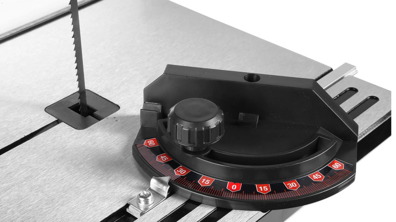 A close-up of a Wen brand band saw