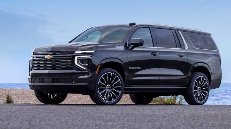 A black 2025 Chevy Suburban