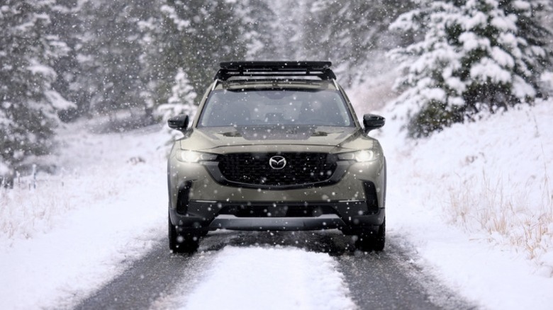 A 2025 Mazda CX-50 in the snow