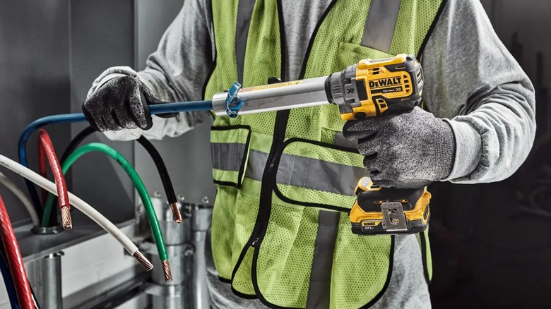 using a DeWalt cable stripper