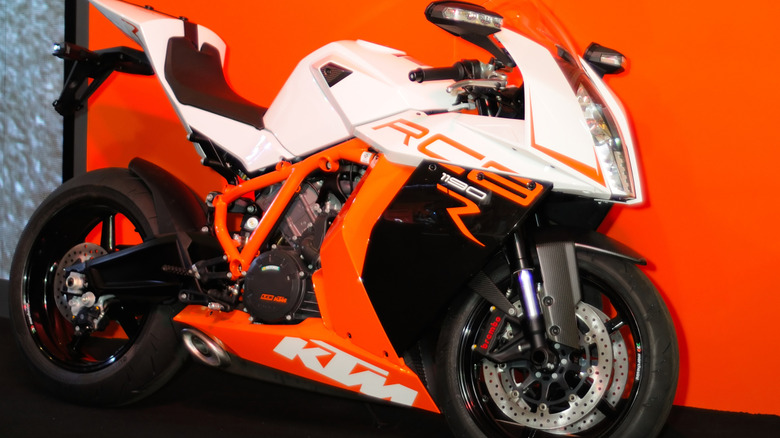 The KTM RC8 1190 R is on display during the 7th Bangkok Motorbike Festival