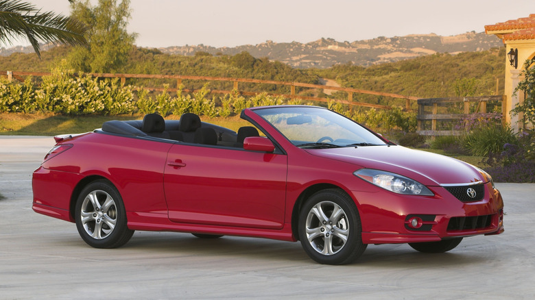 Toyota Camry Solara Convertible parked at a vineyard