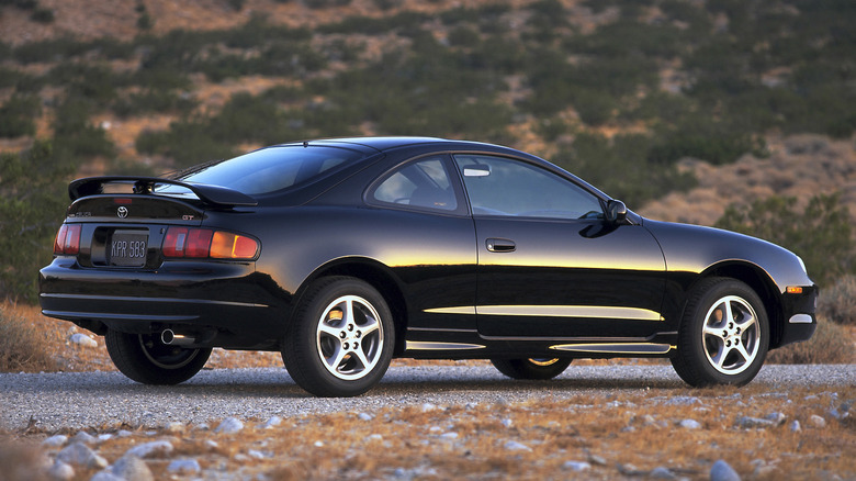 1999 Toyota Celica GT Liftback parked in the mountains