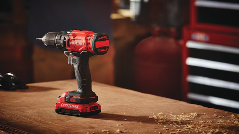 A Craftsman drill resting on top of a table