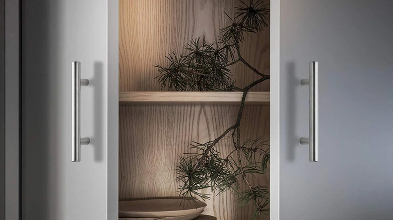 A cabinet with two Ravinte brand pulls on the cabinet doors