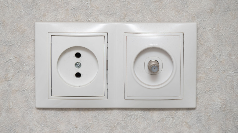 A two-prong wall outlet