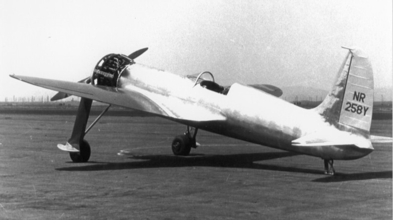 The Hughes H-1 Racer parked on a tarmac