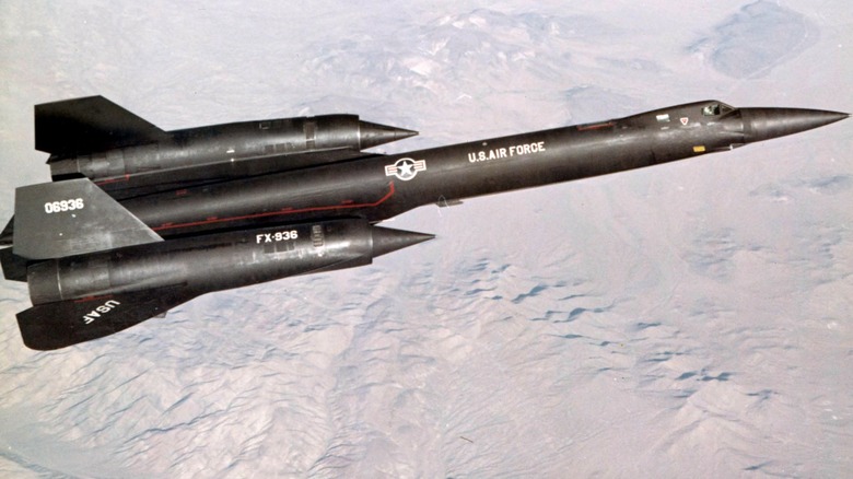 The Lockheed YF-12 (S/N 60-6934) in test flight over the desert