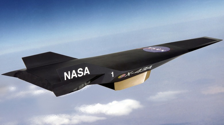 An artist's rendering of the X-43A in flight