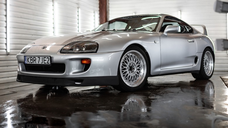 A Toyota Supra MK4 in the garage