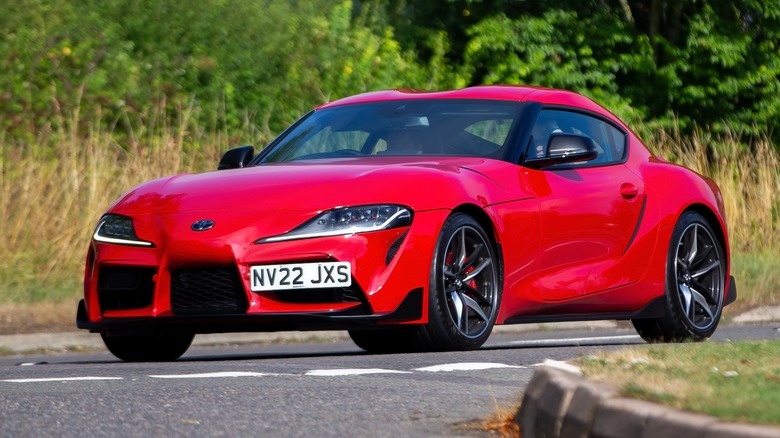 A GR Supra on the road