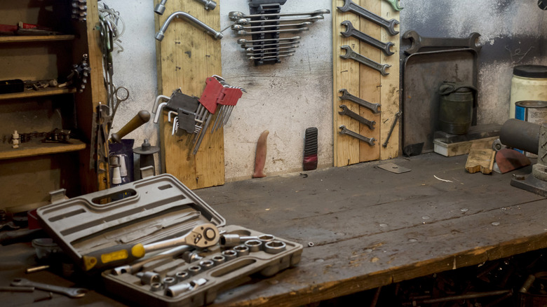 tools in a workshop