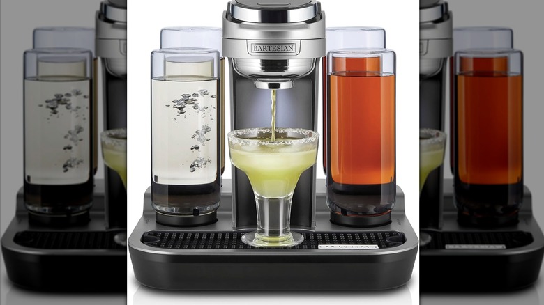 Stock photo of a Keurig-style device making cocktails