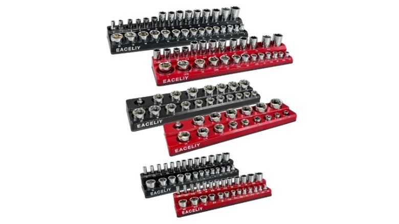 Black and red socker organizer trays