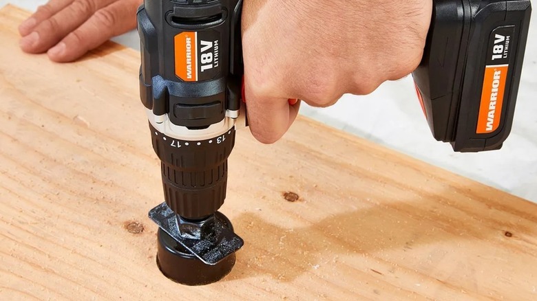 drilling with Warrior hole saw