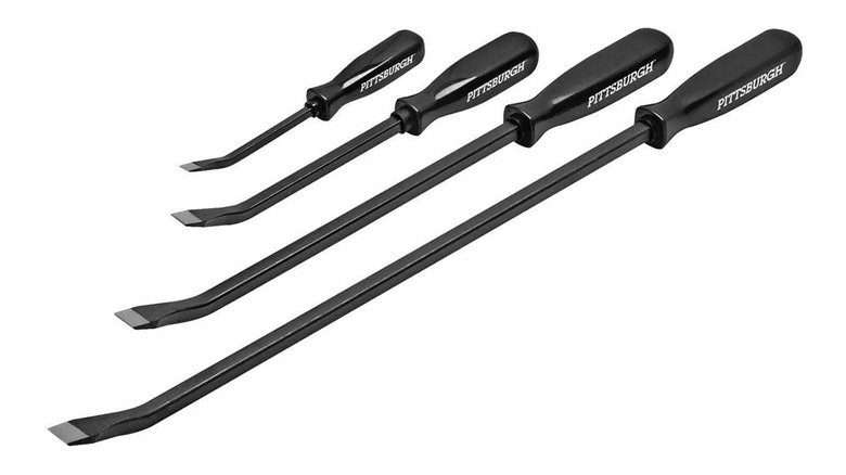 A four set of Pittsburgh branded pry bars