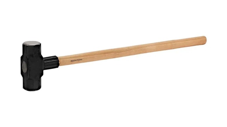 A Pittsburgh 8-Pound Hickory Sledgehammer against a white background