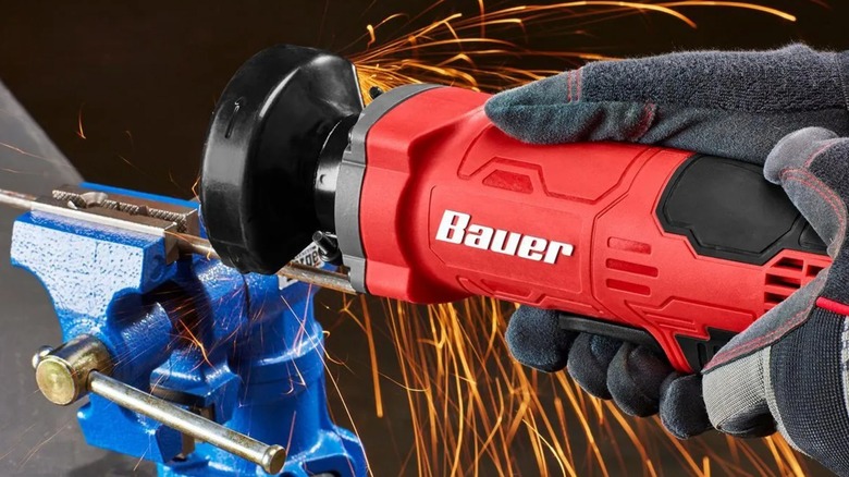 cutting metal stock with Bauer cut-off tool