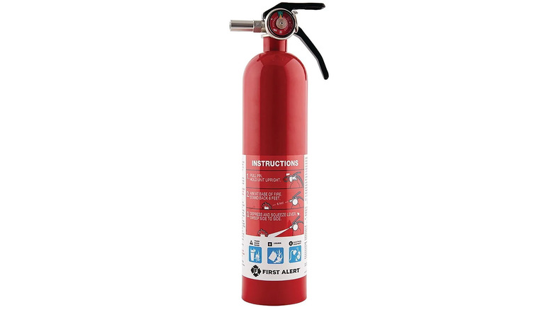 A First Alert brand fire extinguisher