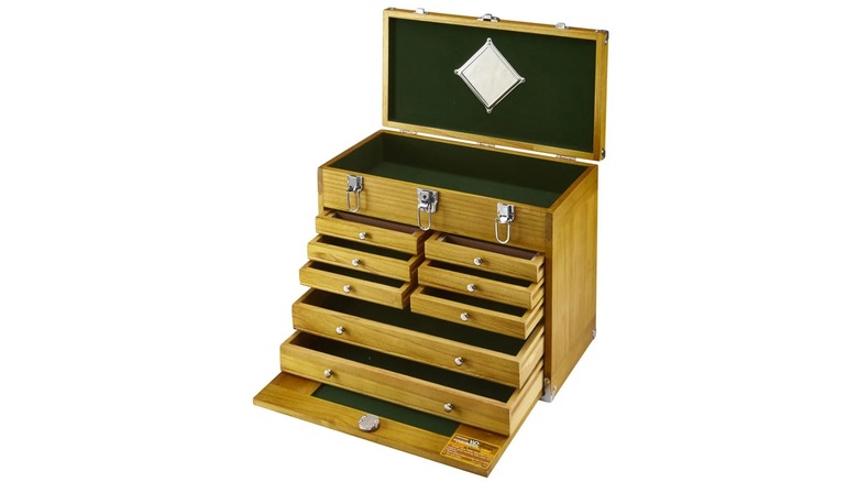 Windsor Design 8-Drawer Wood Tool Chest against a white background
