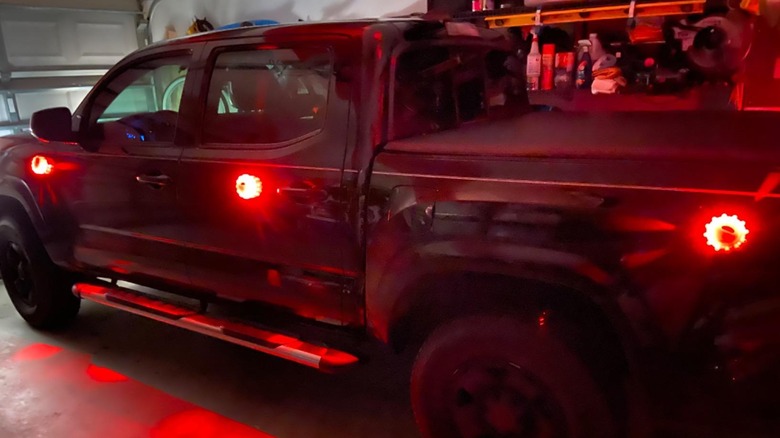 Marcala LED road flares mounted on a pickup truck