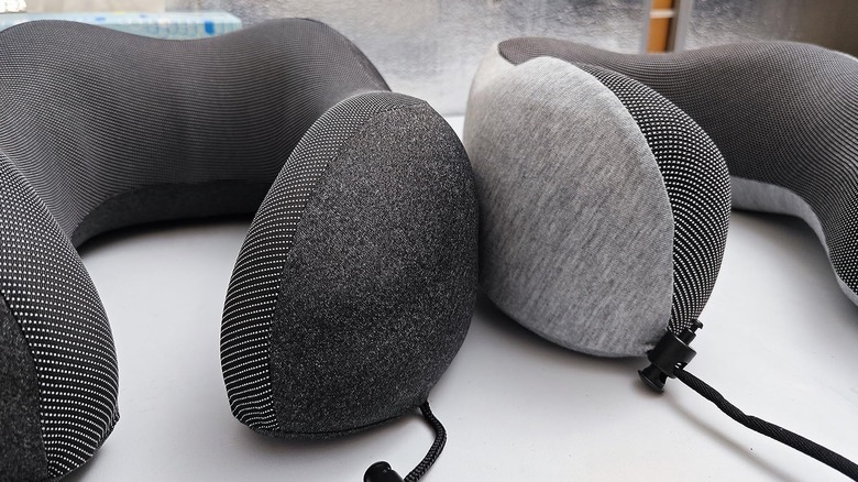 A view of two Napfun travel pillows side-by-side