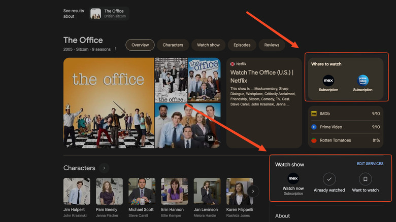the office streaming services Google