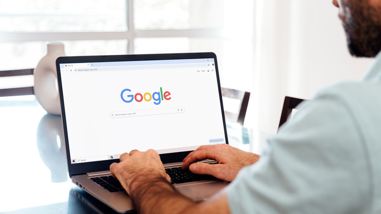Man searching with Google