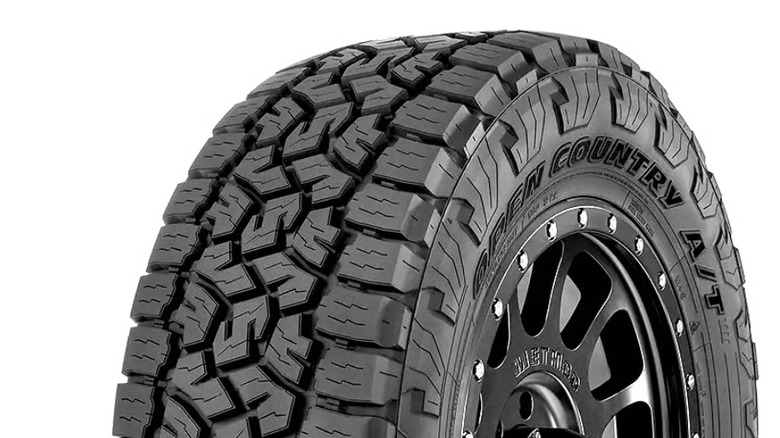 Close up image of the Toyo Open Country A/T III tire