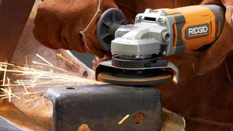 shaping metal with Ridgid angle grinder