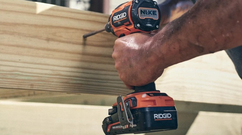 driving fastener with Ridgid Nuke Impact Driver