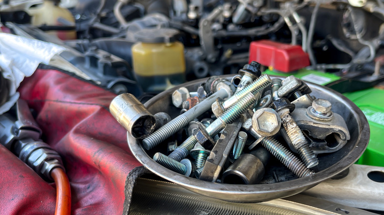 magnetic parts bowl full of bolts