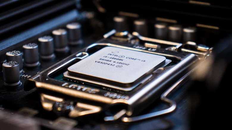 closeup of an intel core i5 processor