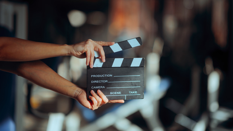 Director saying action for a movie